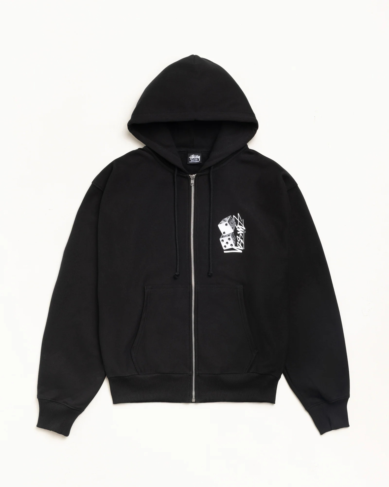 STUSSY TALL DICE ZIP HOODIE BLACK 拉鏈外套