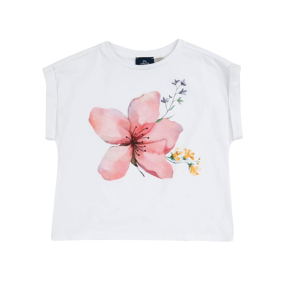 浪漫花都-印花朵短袖上衣