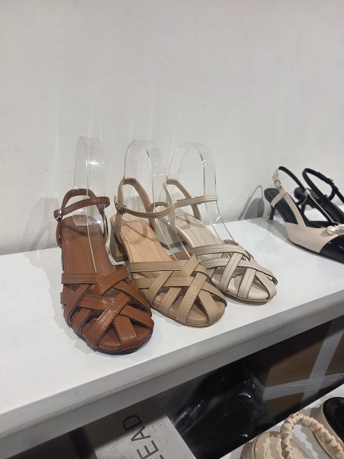 SH6109 真皮編織高跟涼鞋 *買大一碼*