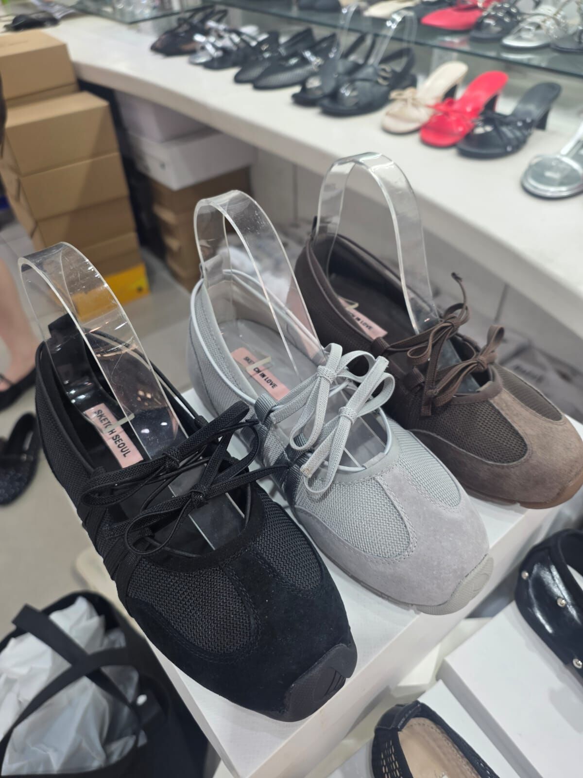 SH6127 芭蕾內增高真皮運動鞋 *足碼*