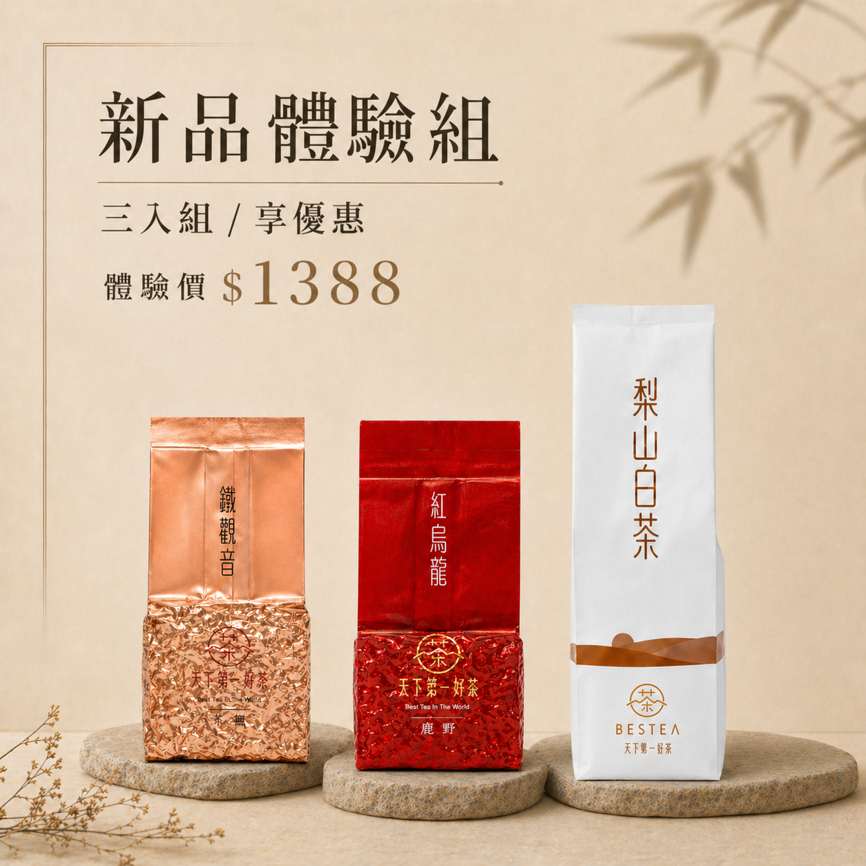 【 新品體驗組 】 梨山白茶 𝙭 鹿野紅烏龍 𝙭 木柵鐵觀音