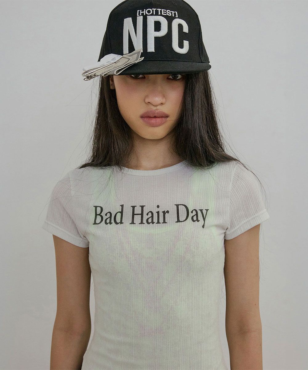 SCULPTOR Bad Hair Day Baby Tee 白色 SC26S214WH