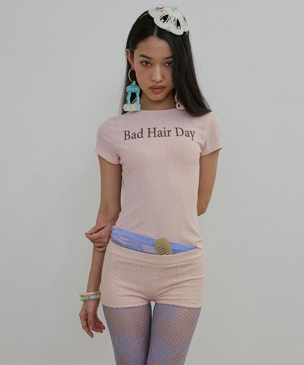 SCULPTOR Bad Hair Day Baby Tee 蜜桃粉 SC26S214PK