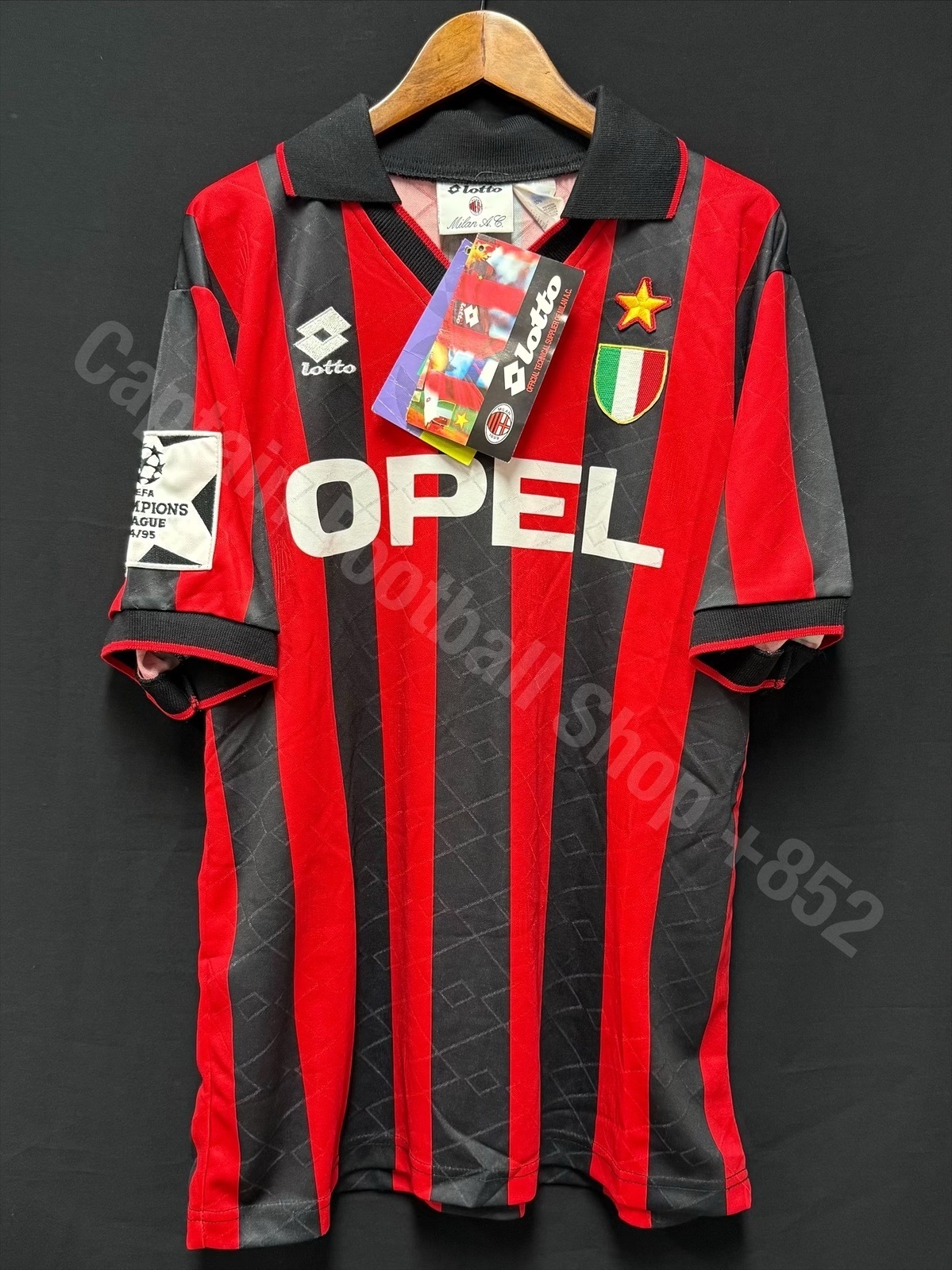 (Player Issue) AC Milan 1994-1995 UEFA Champions League Lotto Home Player Issue Shirt
