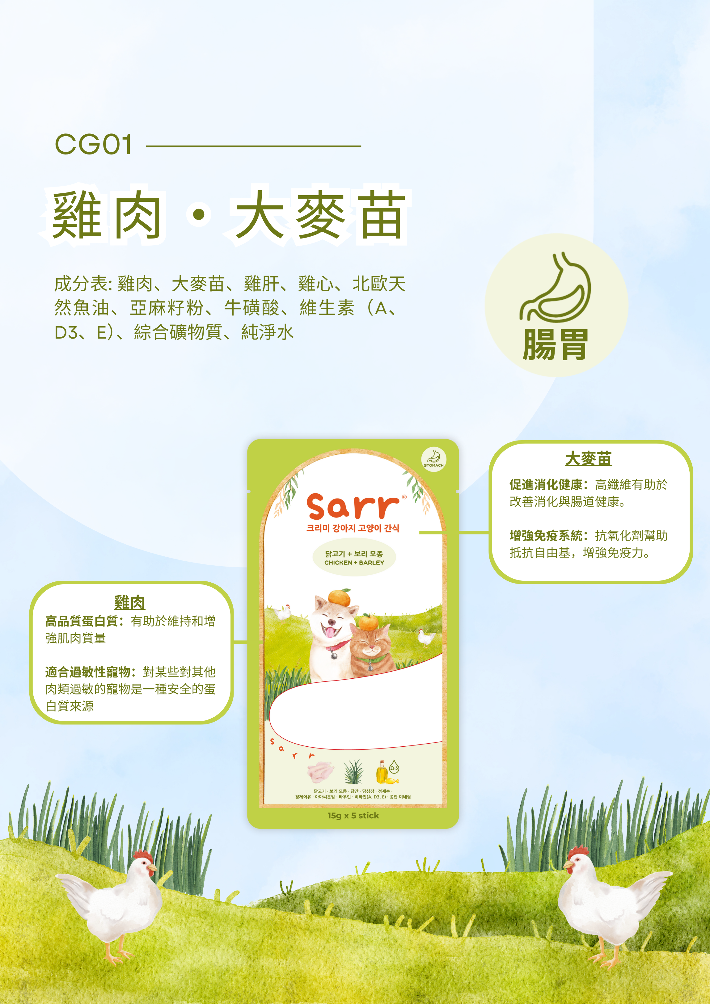 Sarr 北歐天然魚油鮮肉泥 (15g X 5條裝)