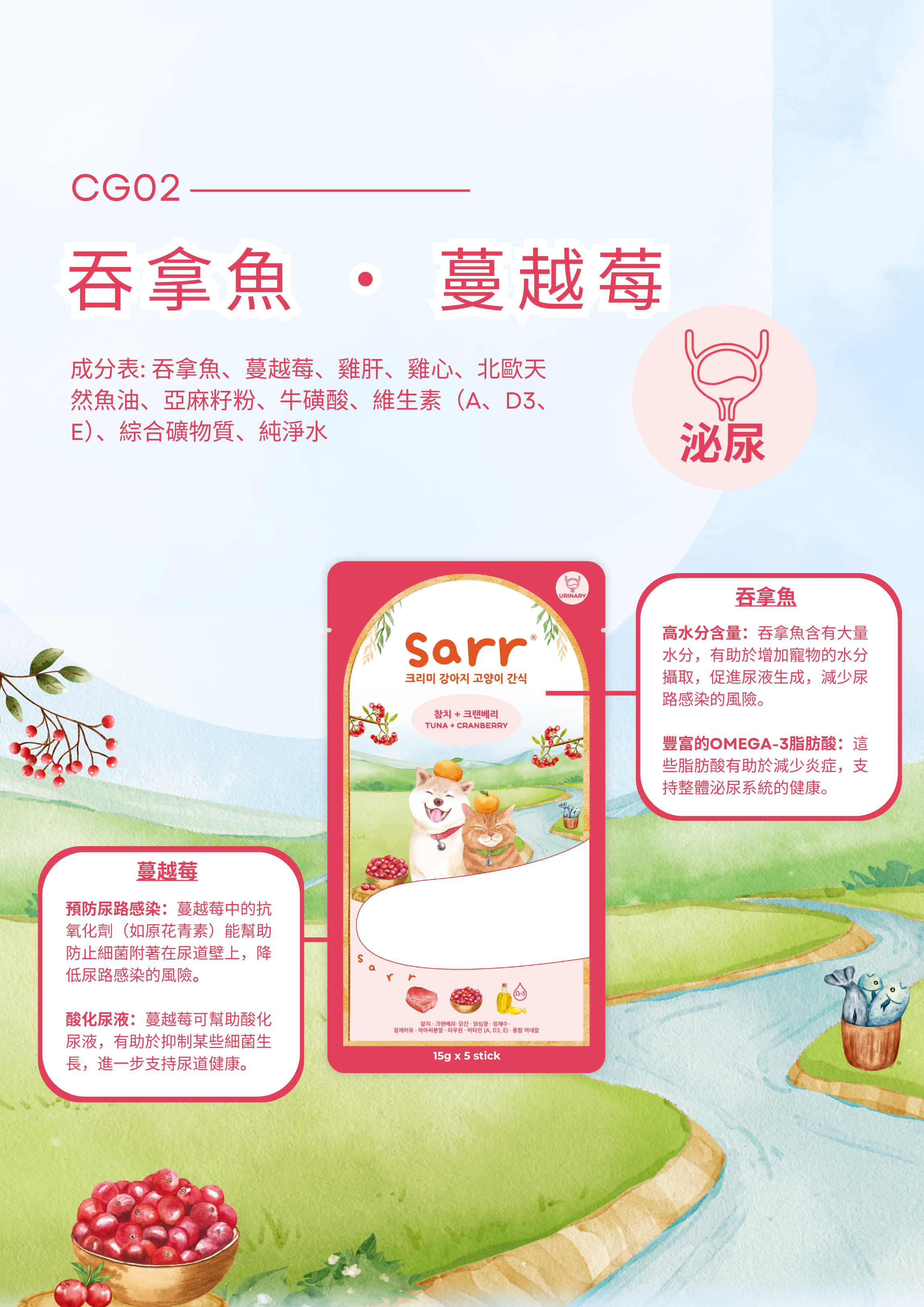 Sarr 北歐天然魚油鮮肉泥 (15g X 5條裝)