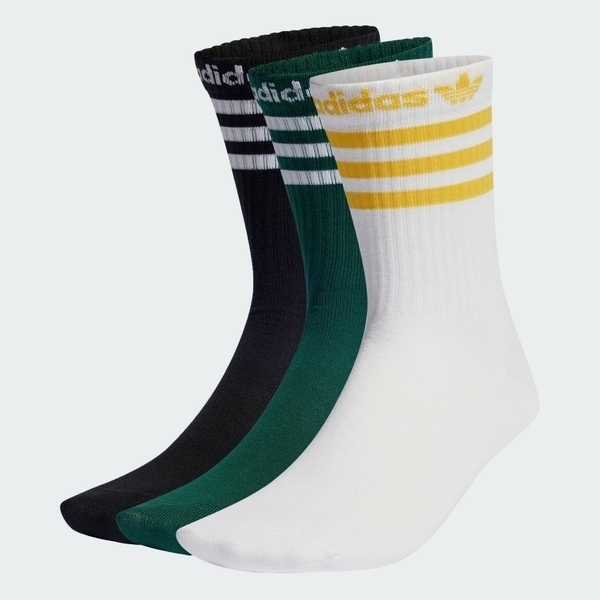 Adidas 愛迪達 Crew Sock 3p IU2681 中筒襪 黑 綠 白 3雙入