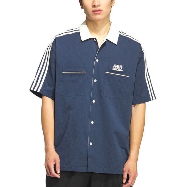 Adidas 愛迪達 U Bowling Tee KG6689 男 襯衫 深藍 亞版 復古