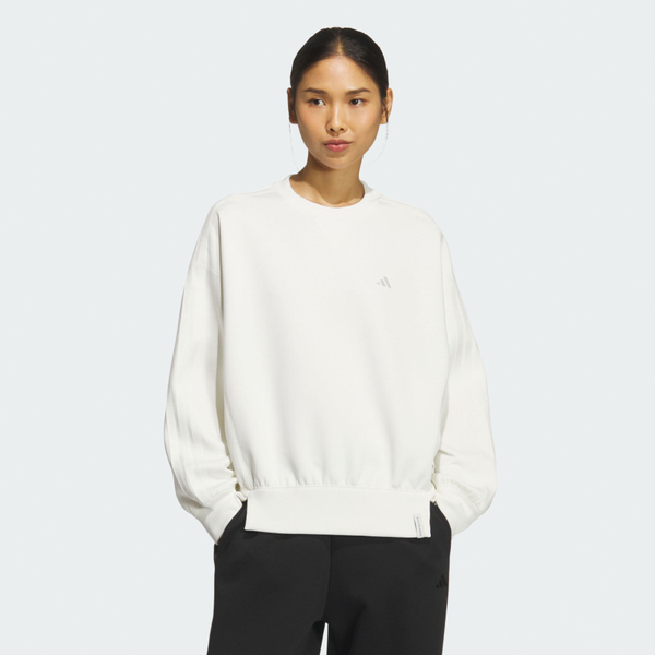 Adidas 愛迪達 Es+ 3s Swt Crew KF8239 女 長袖上衣 休閒長袖 白 亞版