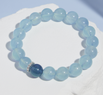 [B] GEMZ & CO MASTER CRYSTAL DEVIL'S AQUAMARINE CHAIN DESIGN AQUAMARINE SILVER MATERIAL, M68 (M68)