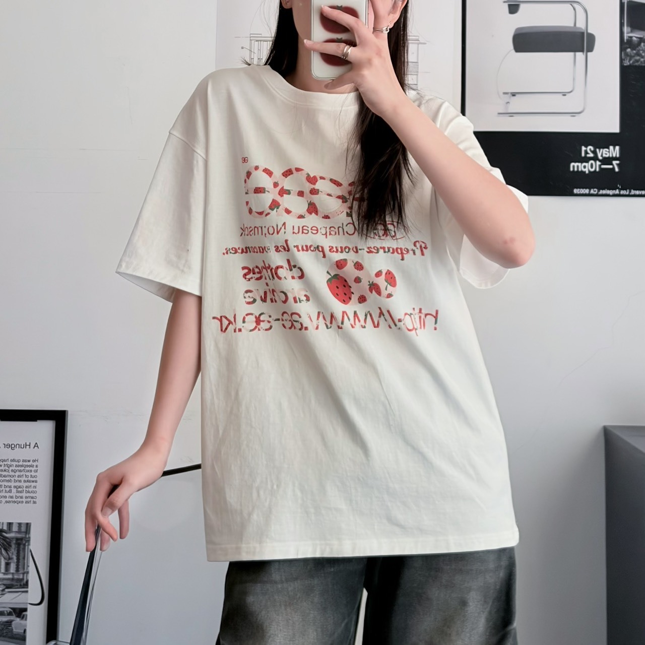 （現貨）韓牌 aeae WEB LOGO 草莓 迷彩 短T 特殊字體款 AE45SWTS004