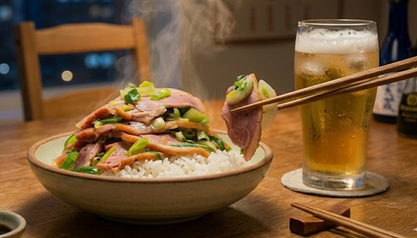 熱騰騰白飯鋪滿煙燻鴨肉，5分鐘完成的高質感懶人蓋飯。