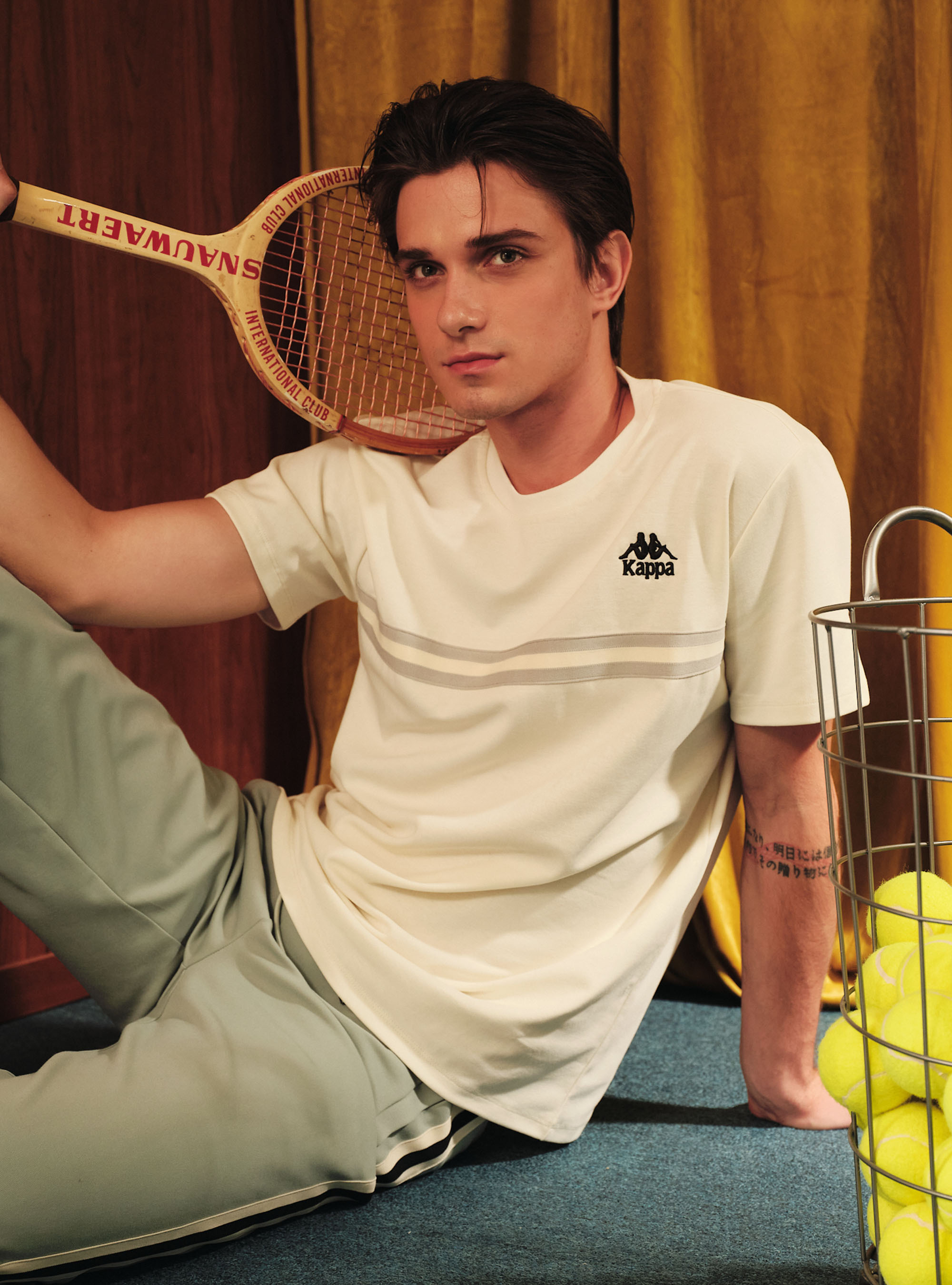 男女適穿 條紋織帶棉質短袖T-shirt