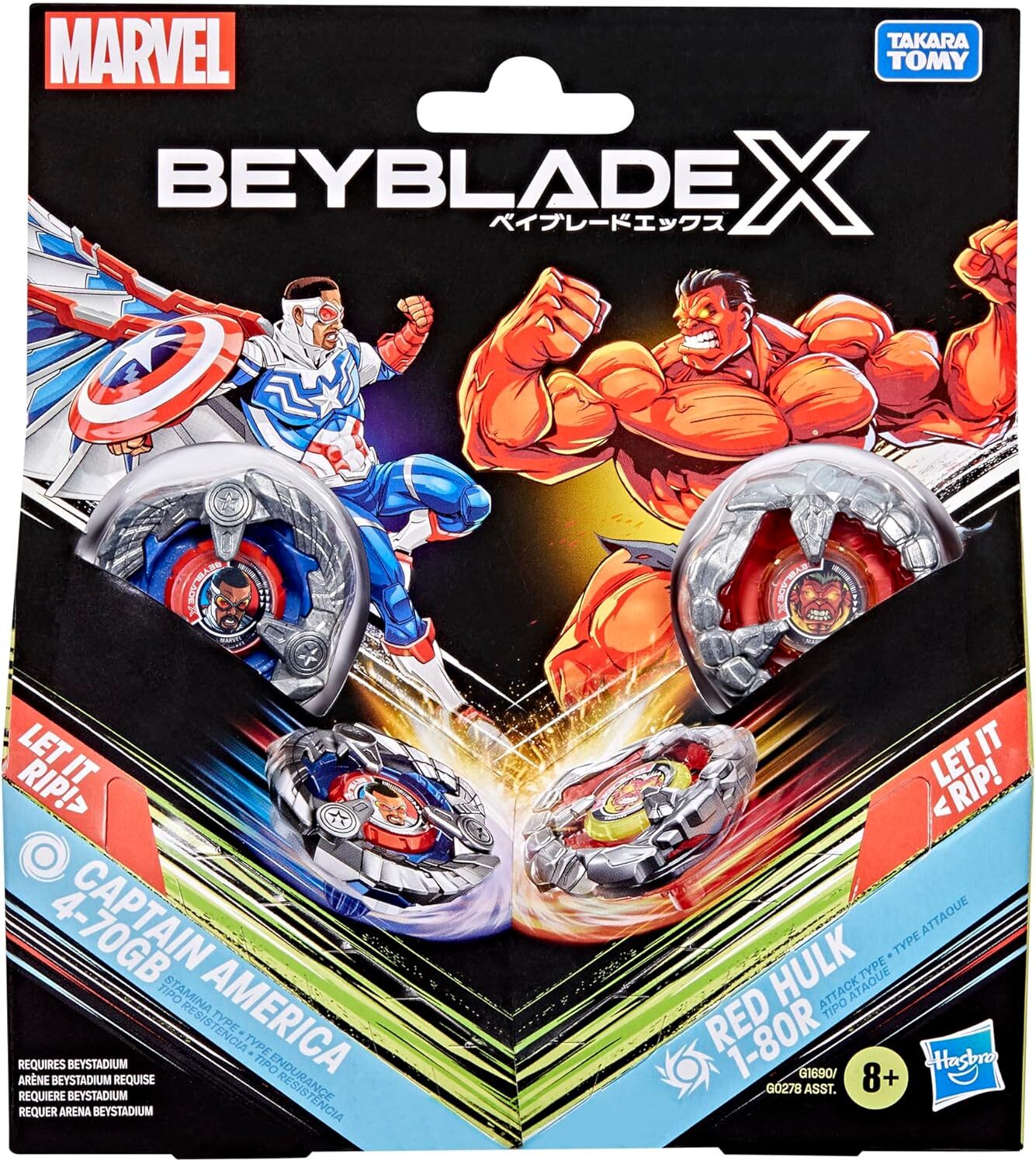 《 TAKARA TOMY 》 BEYBLADE X 戰鬥陀螺X BX-00 美國隊長/紅浩克 (無特價跟黃金會員價)