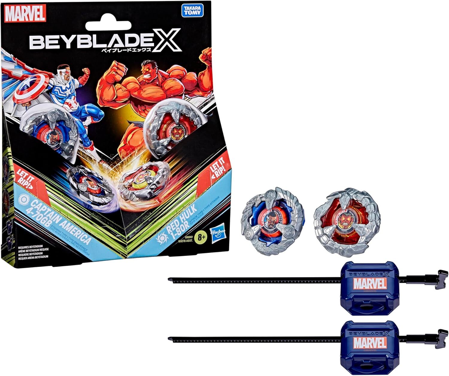 《 TAKARA TOMY 》 BEYBLADE X 戰鬥陀螺X BX-00 美國隊長/紅浩克 (無特價跟黃金會員價)