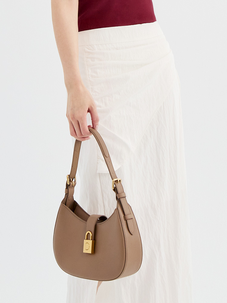 * 真皮質感月牙包