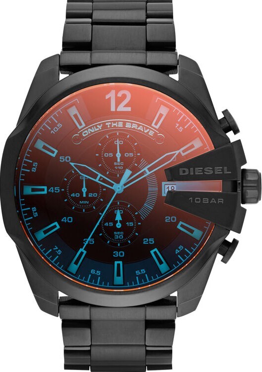 萬年鐘錶 - Diesel  大錶徑炫彩面盤三眼計時男錶 DZ4318 錶徑51MM