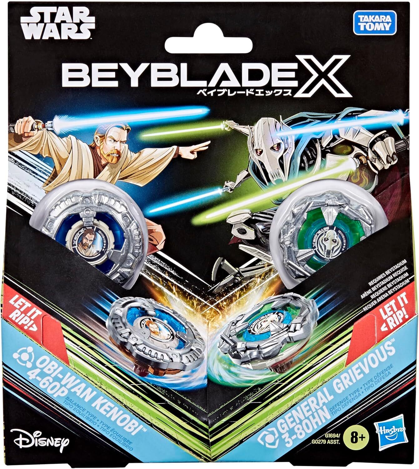 《 TAKARA TOMY 》 BEYBLADE X 戰鬥陀螺X BX-00 歐比王/葛里維斯將軍