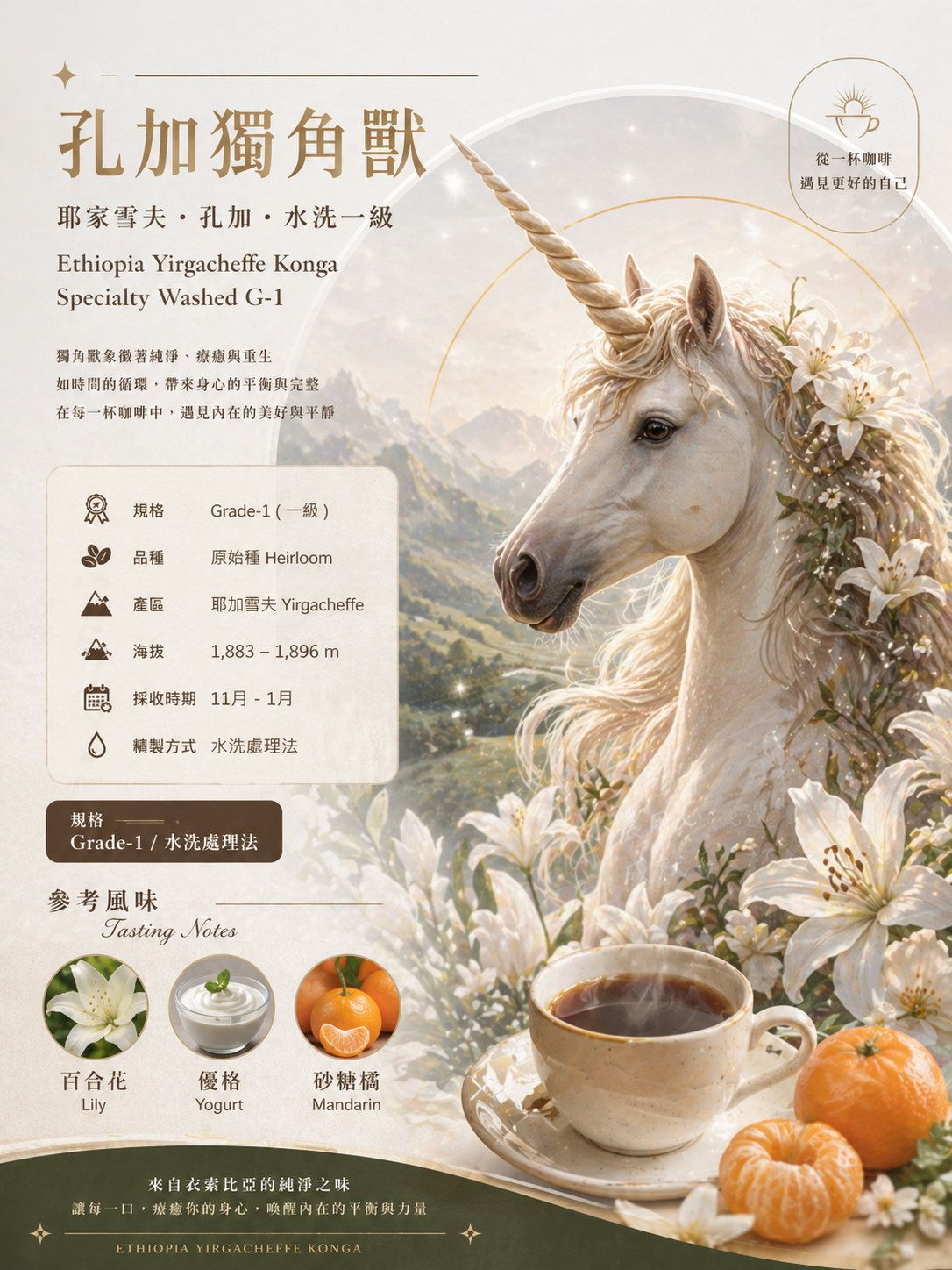 （獨角獸）孔加耶加雪菲（半磅裝）買一送ㄧ