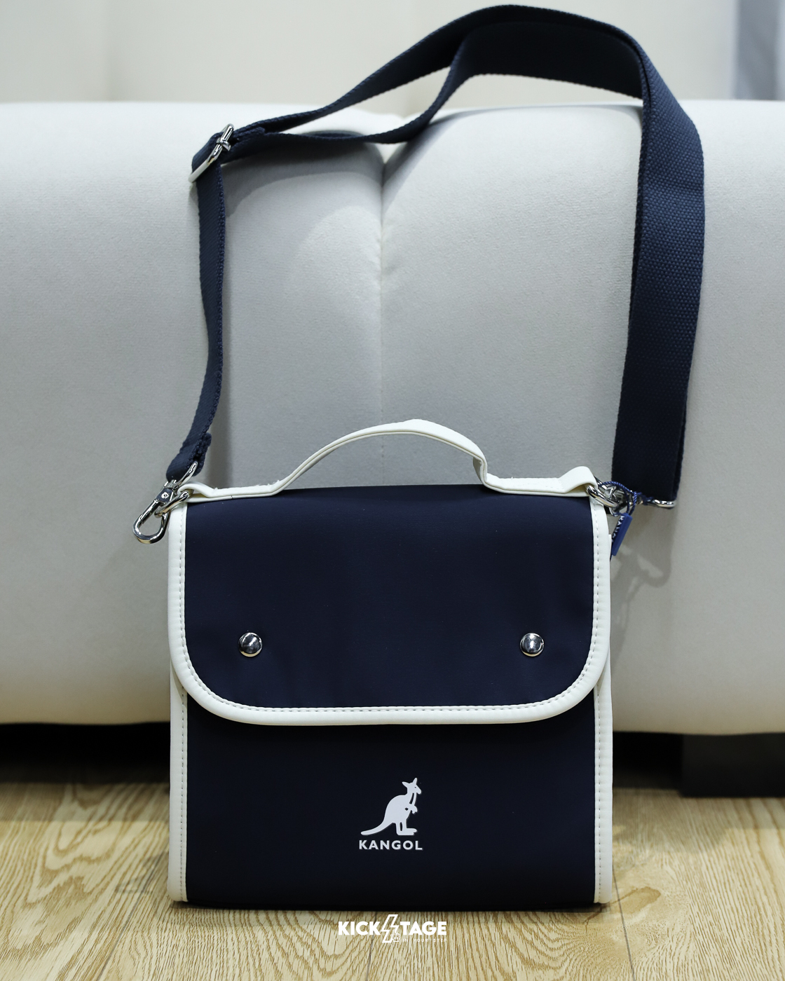 KANGOL PANTS 藍色 英國 休閒 輕量 翻蓋 可調節 手提包 小方包 側背包【6625170480】