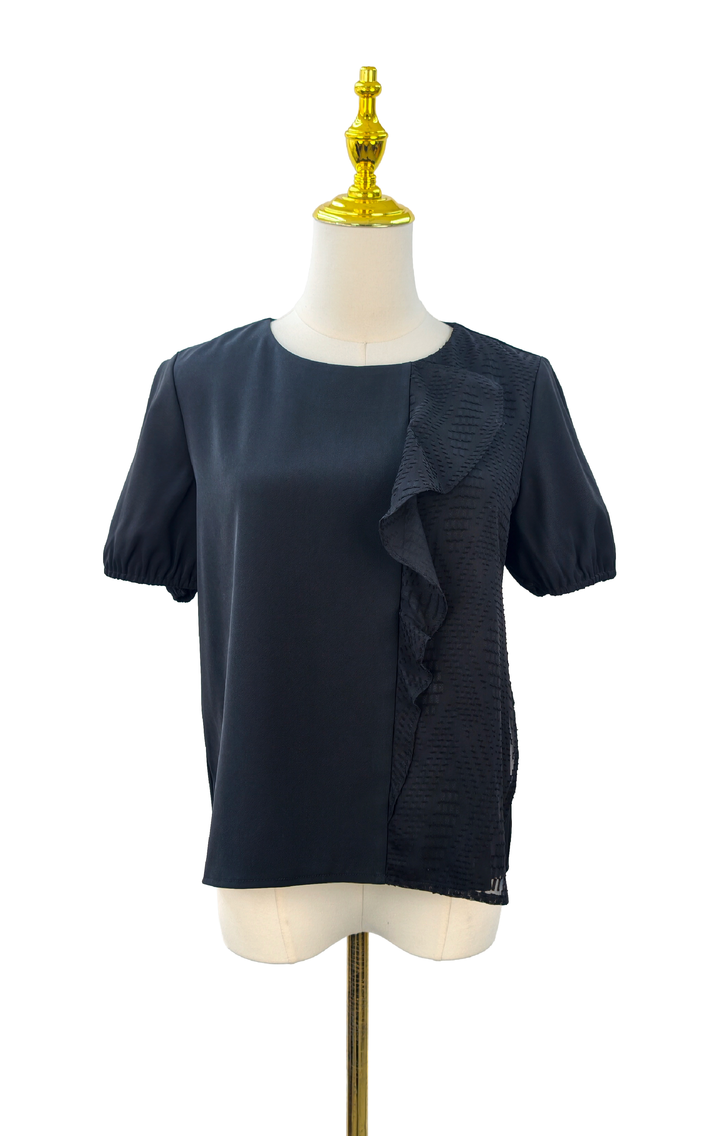 Ruffle Paneling Textured Top SH0416