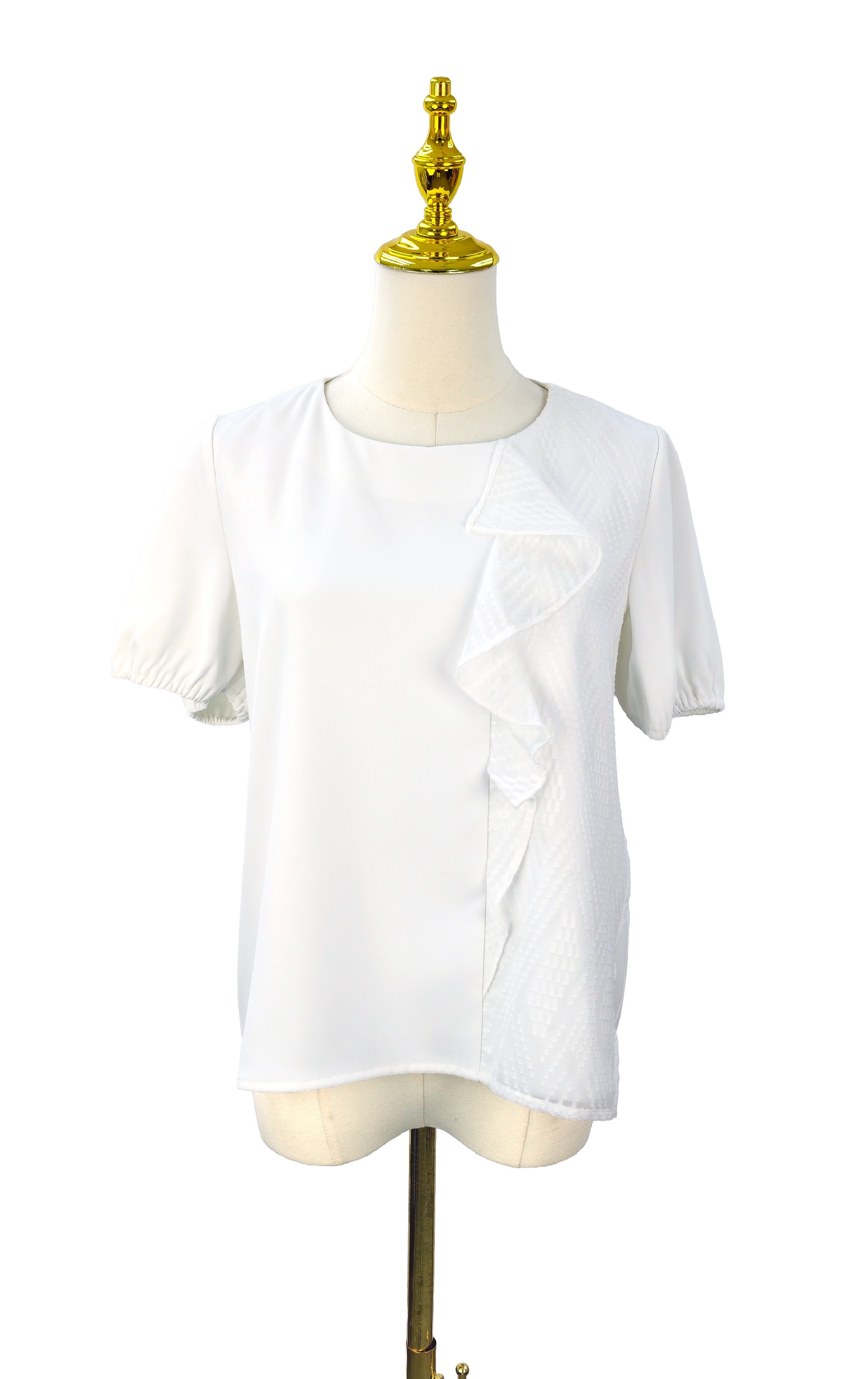 Ruffle Paneling Textured Top SH0416