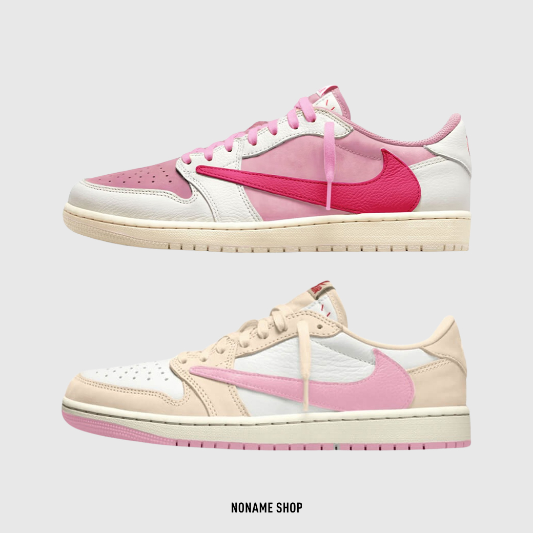 NIKE X TRAVIS SCOTT JORDAN 1 RETRO LOW OG SP “Sail/Shy Pink” 聯名 倒勾 兩色 (女款)