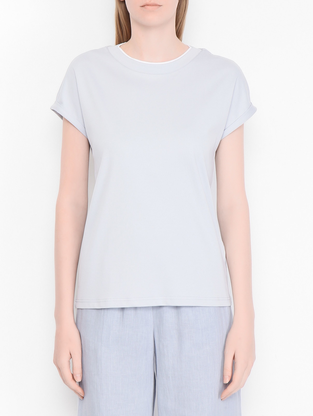 Eleventy  雙層圓領T恤(淺灰)