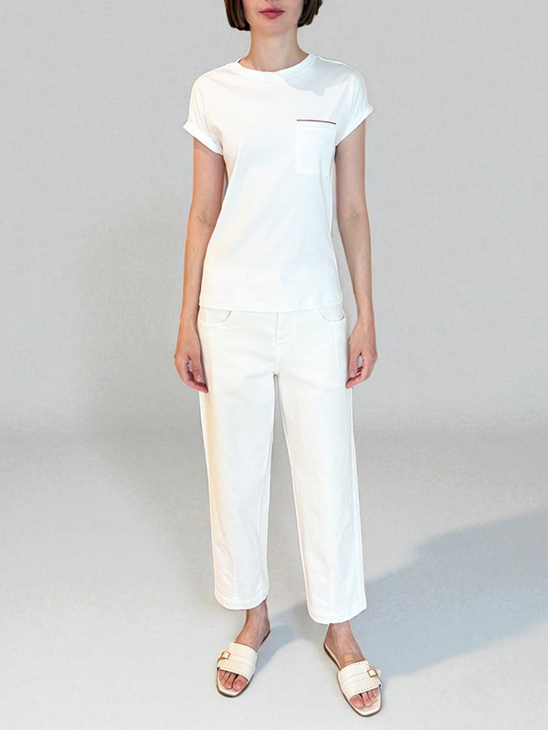 Eleventy  圓領口袋T恤(白)