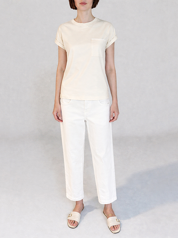 Eleventy  圓領口袋T恤(米)