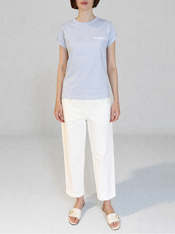 Eleventy  圓領口袋T恤(淺灰)