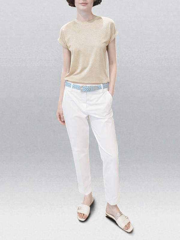 Eleventy  金蔥圓領T恤(香檳金)