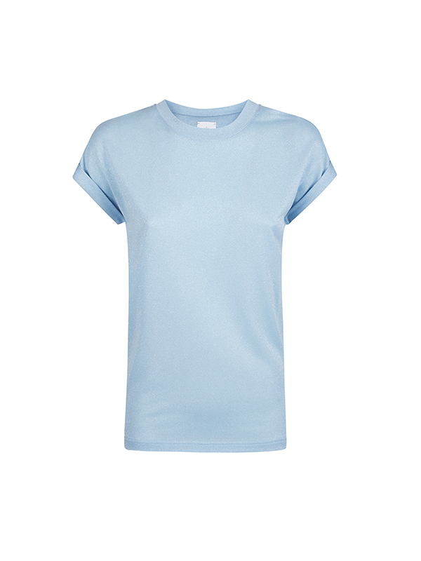 Eleventy  金蔥圓領T恤(灰藍)