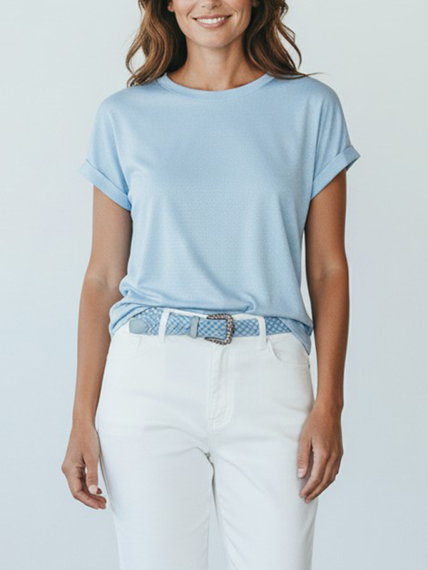 Eleventy  編織腰帶(水藍)