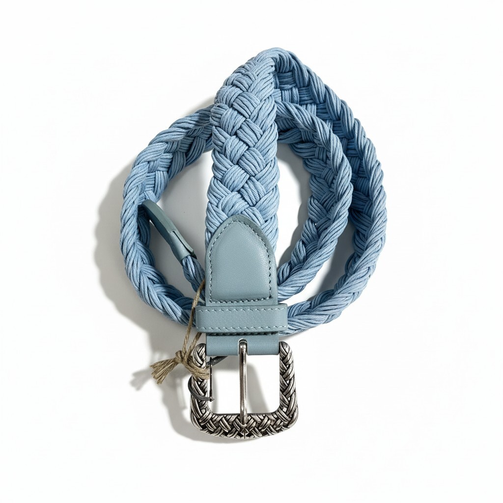 Eleventy  編織腰帶(水藍)