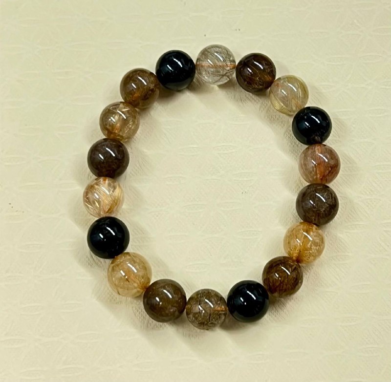 [S] GEMZ & CO HWGR GOLDEN RUTILATED DUO BAO BRACELET, C82 (C82)