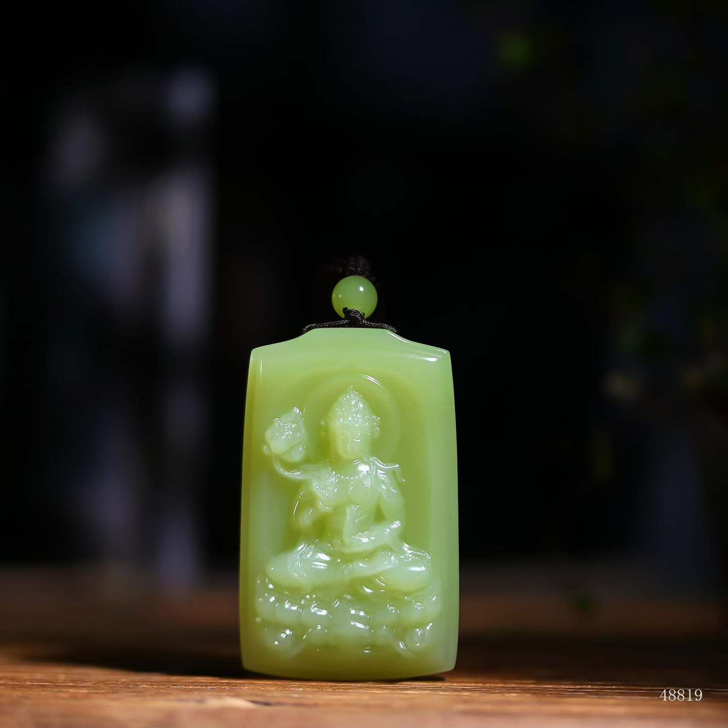 和田玉觀音·金蓮妙相,天然和田玉軟玉