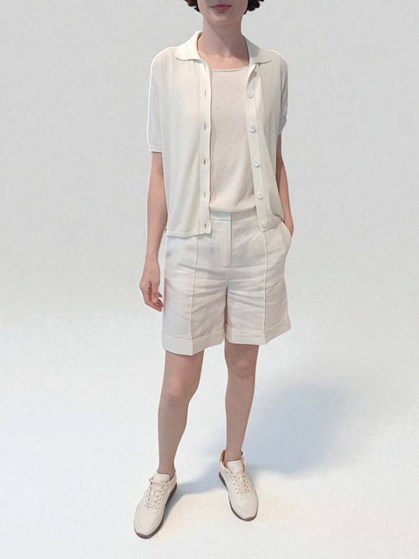 Eleventy  絲棉排釦針織罩衫