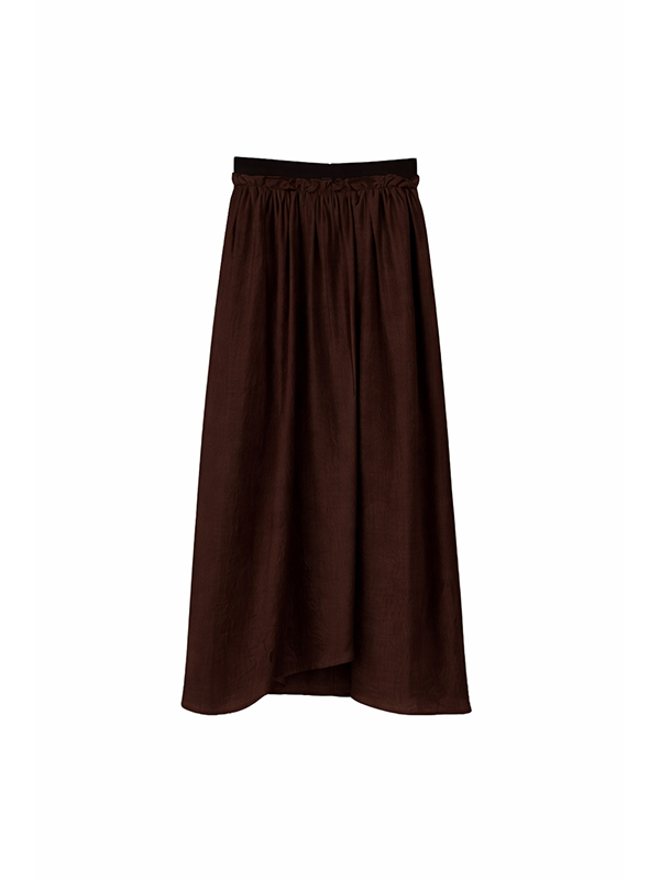 TELA  腰鬆緊圓裙(深咖)