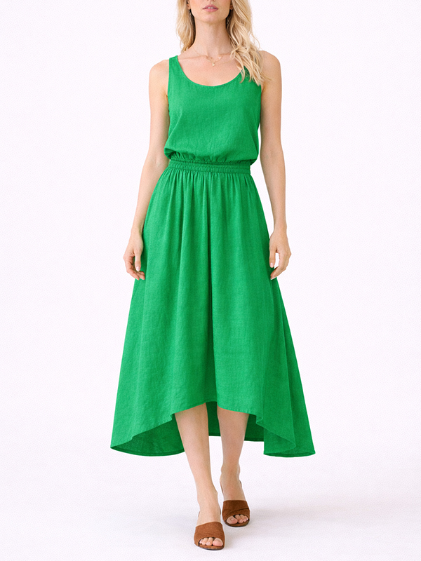 TELA  腰鬆緊圓裙(綠)