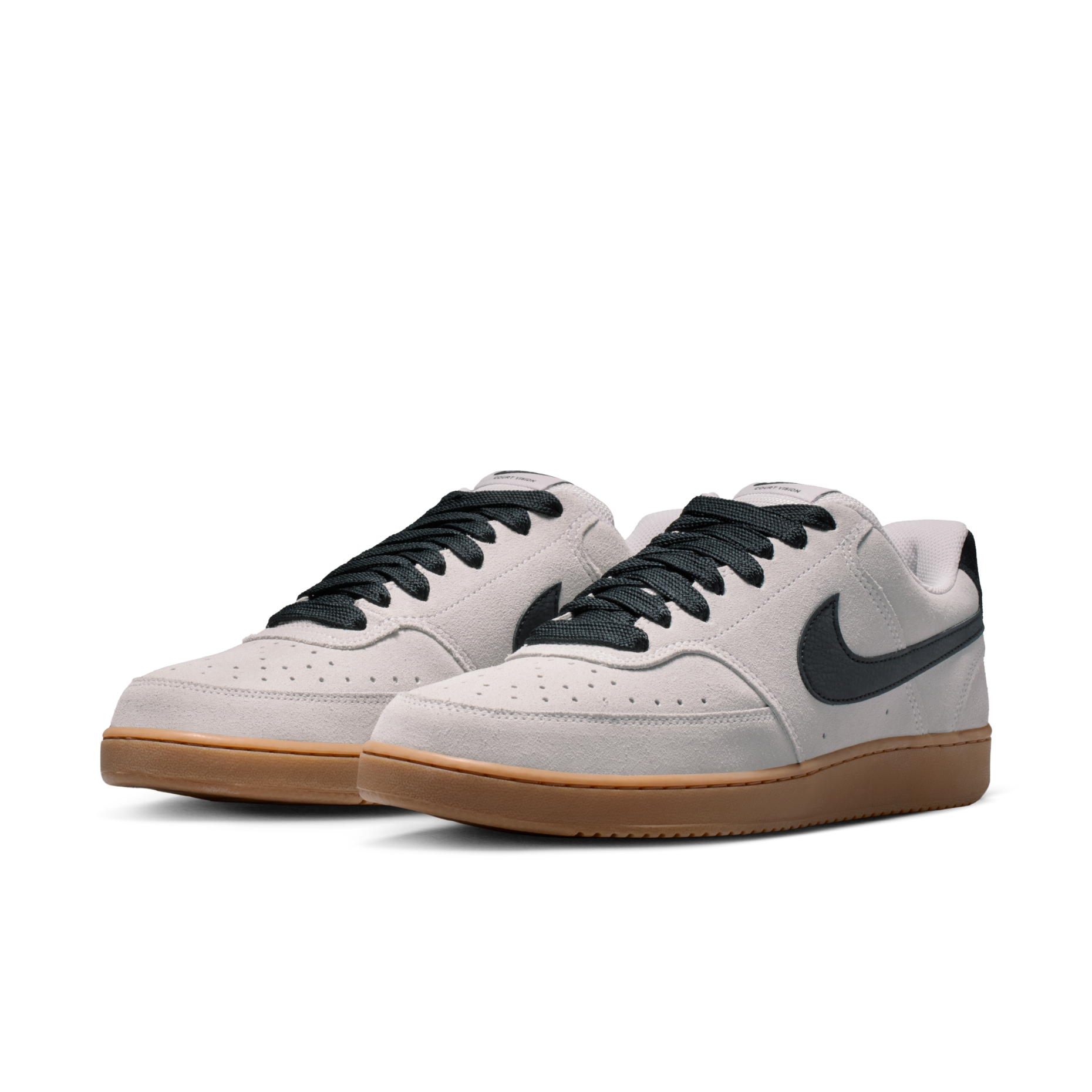 男鞋 NIKE COURT VISION LO FL 灰黑 麂皮 小FORCE 復古 休閒鞋【IO7727-003】