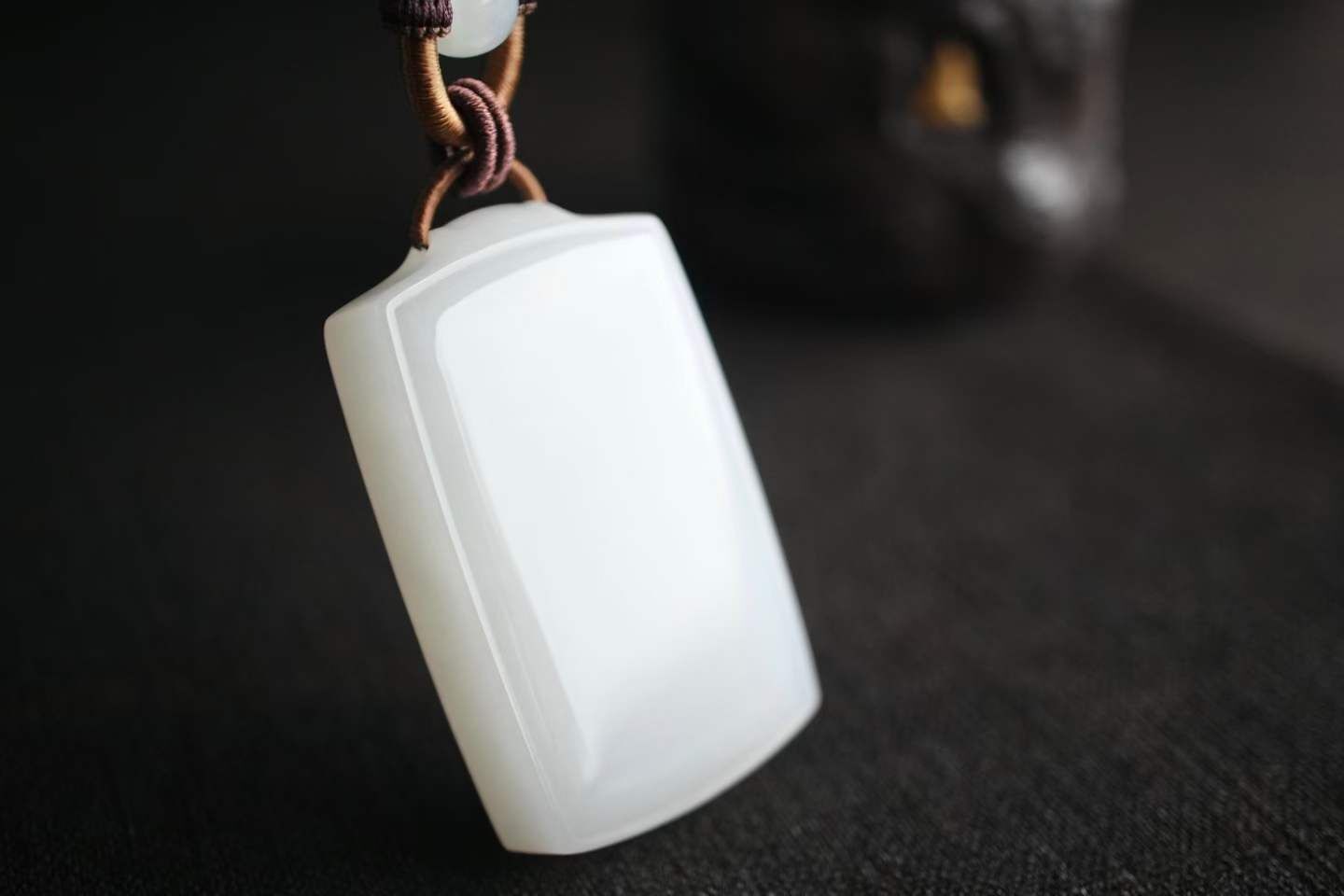 414446 和田玉羊脂玉平安無事牌掛件