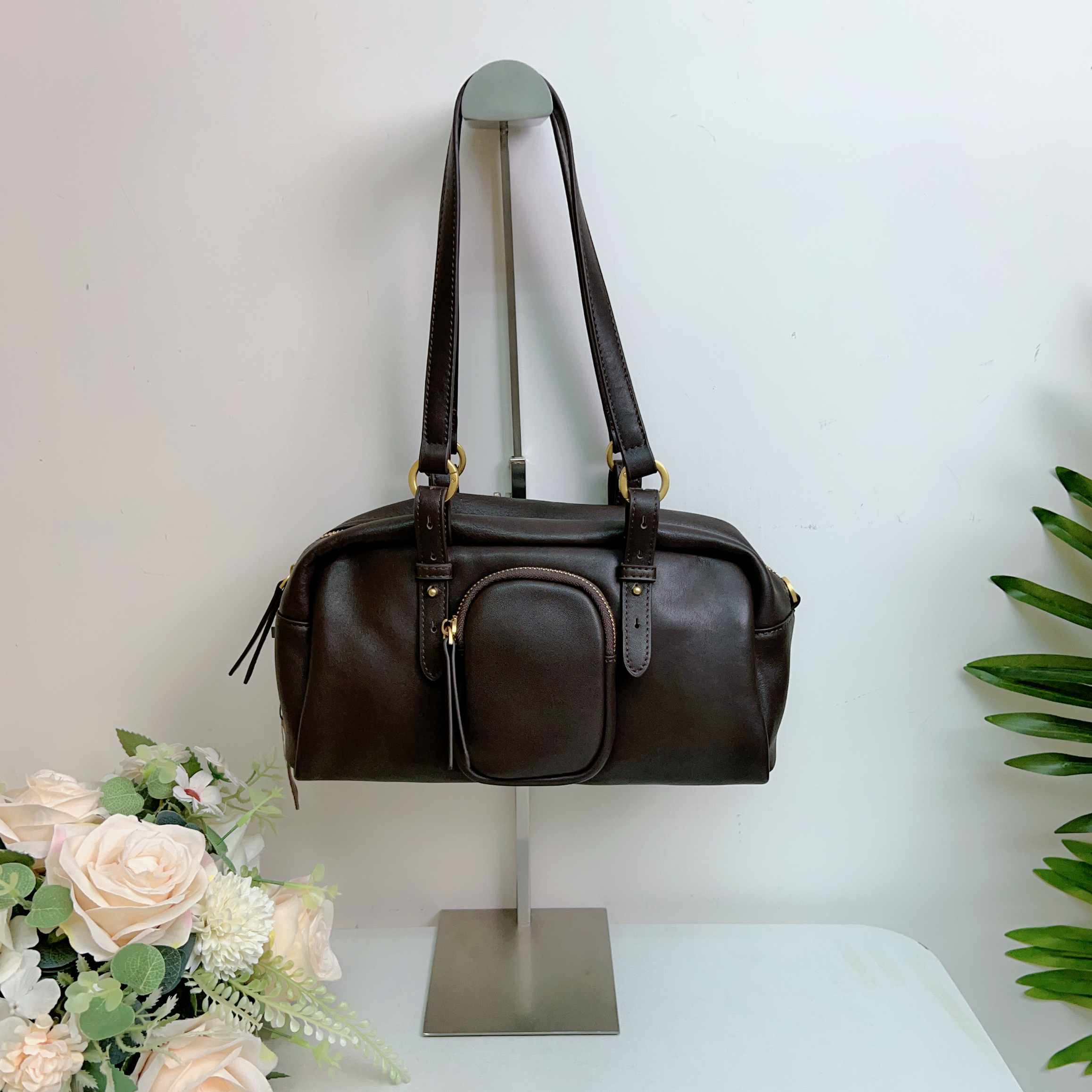 高質羊皮法棍腋下包 (長11 x 闊11 x 高15cm) - #9826 #2804BG