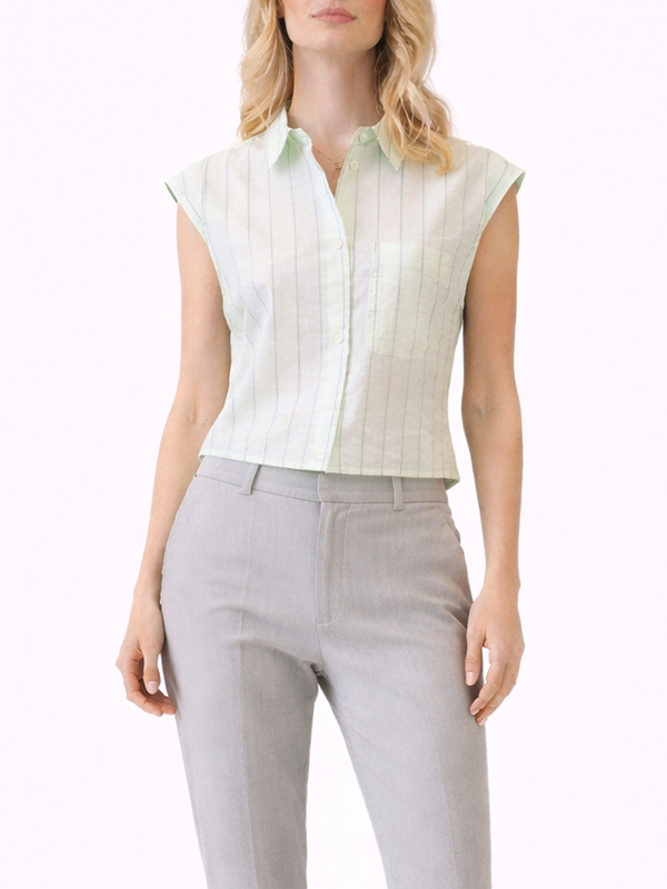 TELA  條紋單口袋背心