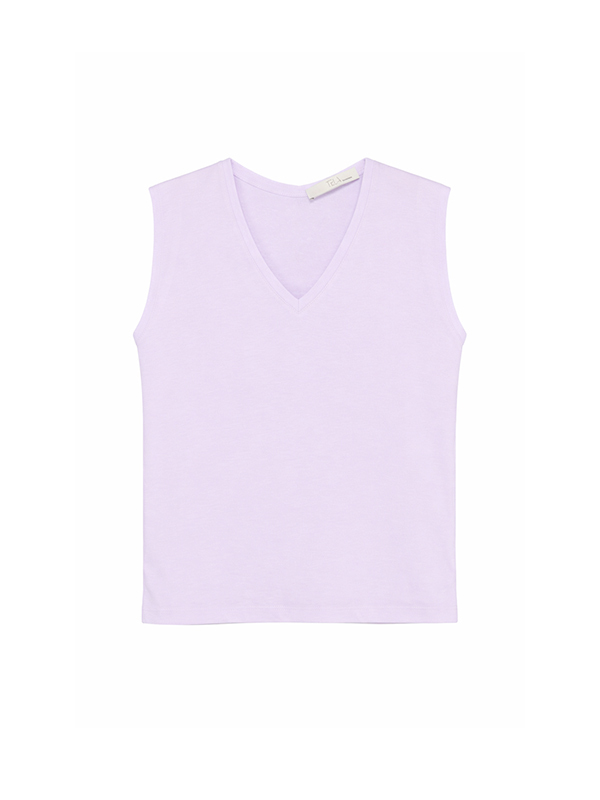 TELA  V領背心(淺紫)