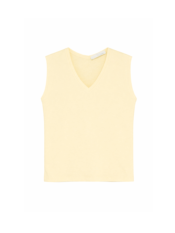 TELA  V領背心(鵝黃)