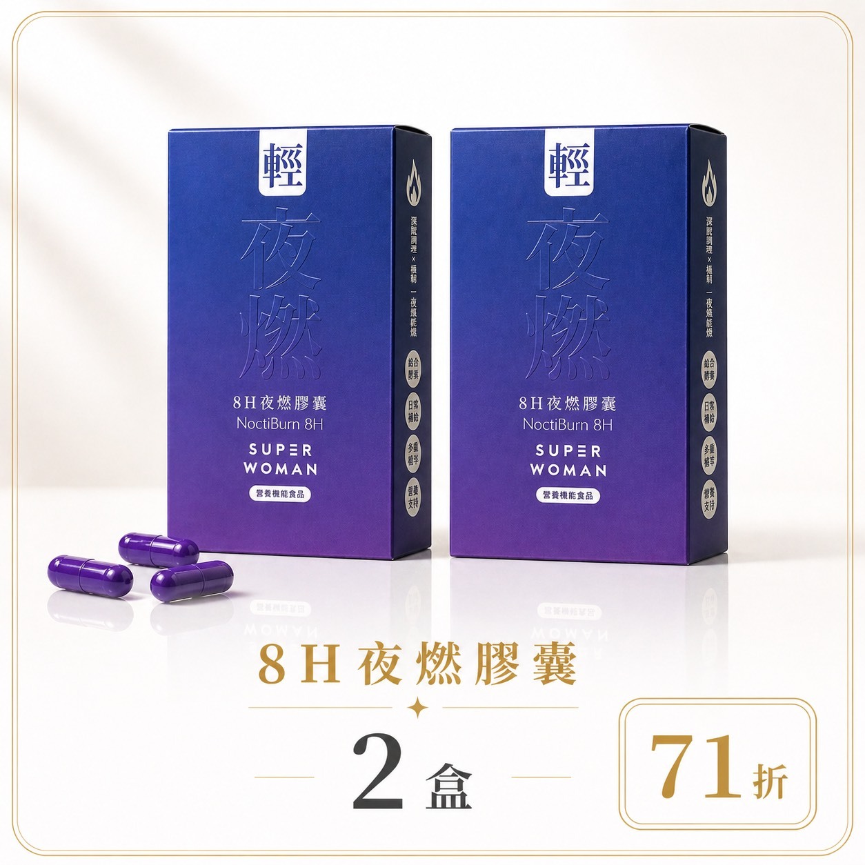 【限量組合71折-新客體驗組】8H夜燃膠囊：二盒組