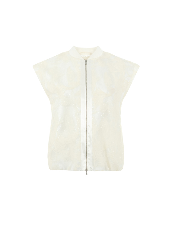 PESERICO 空氣感刺繡歐根紗背心