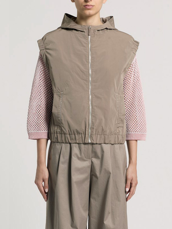 PESERICO 鬆緊袖連帽背心