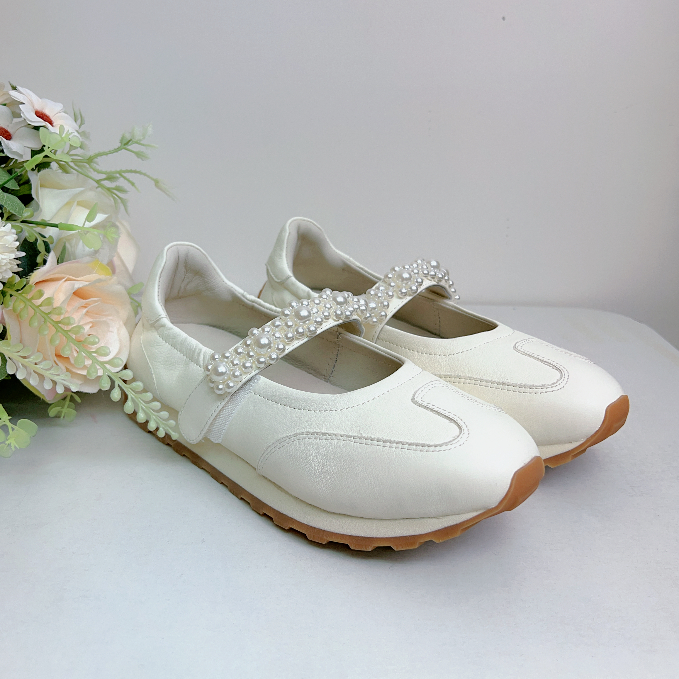 高質羊皮珍珠帶波鞋 (正常碼)(35-40碼)  5168-5 #2804